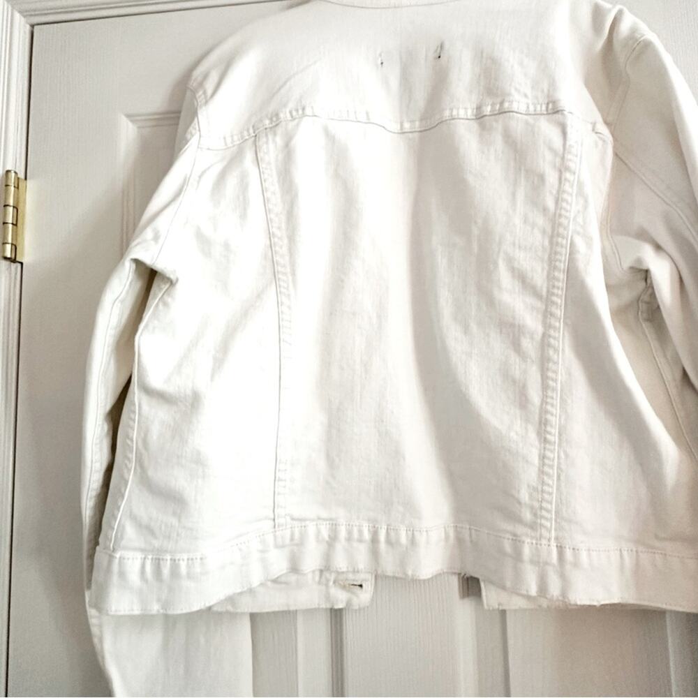 Joe Fresh White Denim Jean Jacket Size XL NWT Stretch Casual Outdoor - Picture 7 of 16